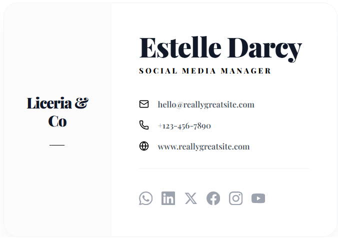 Liceria Artistic email signature template for Gmail and Outlook