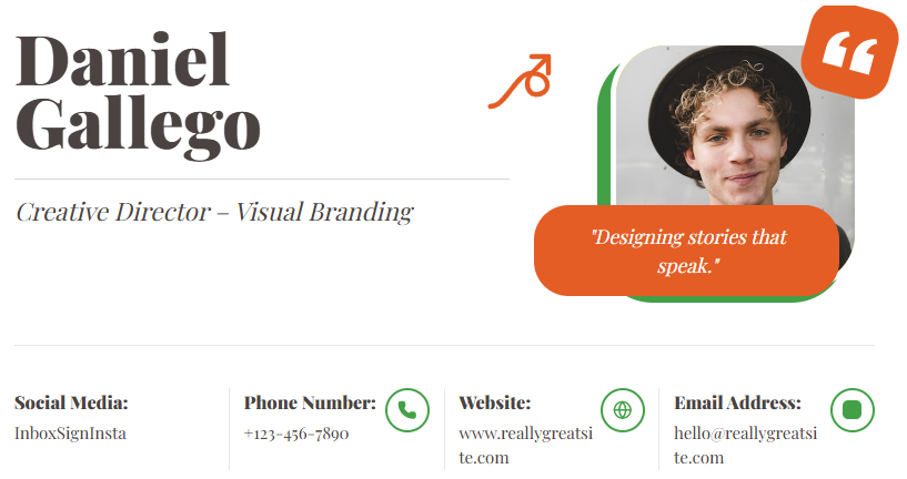 Creative Director email signature template for Gmail and Outlook