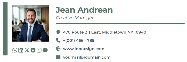 Creative Manager email signature template for Gmail and Outlook