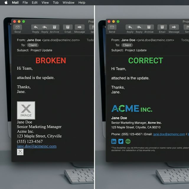 Correct vs incorrect image handling comparison