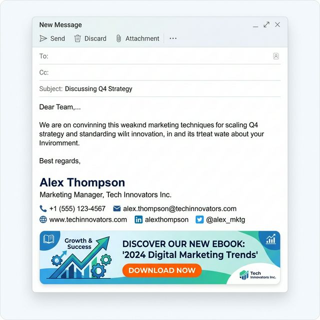 Example of a high-converting email signature banner