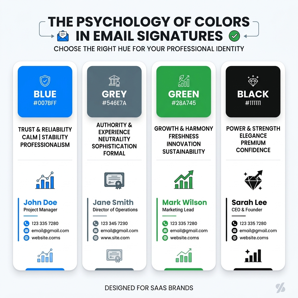 email signature color psychology chart