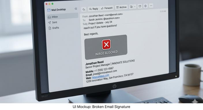 Example of a broken image-only signature in Gmail