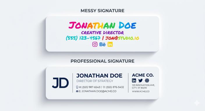 A guide to professional email signature color balance vs. uncoordinated palettes