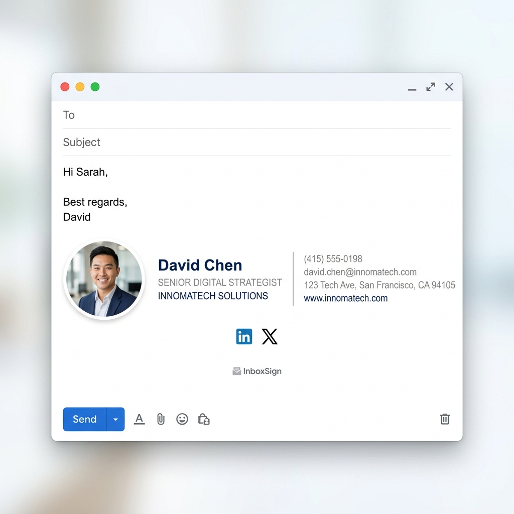 Recommended Outlook-compatible signature structure with table-based layout