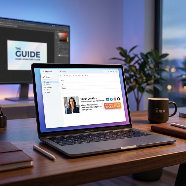 hybrid email signature with add to contacts button