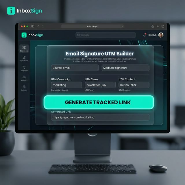 InboxSign UTM builder interface showing automated link generation