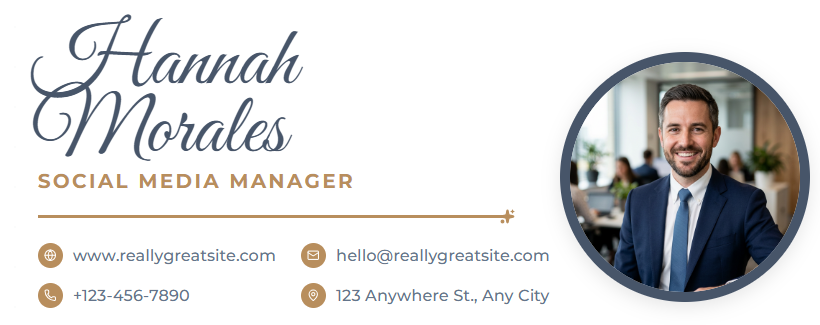 Social Script email signature template for Gmail and Outlook