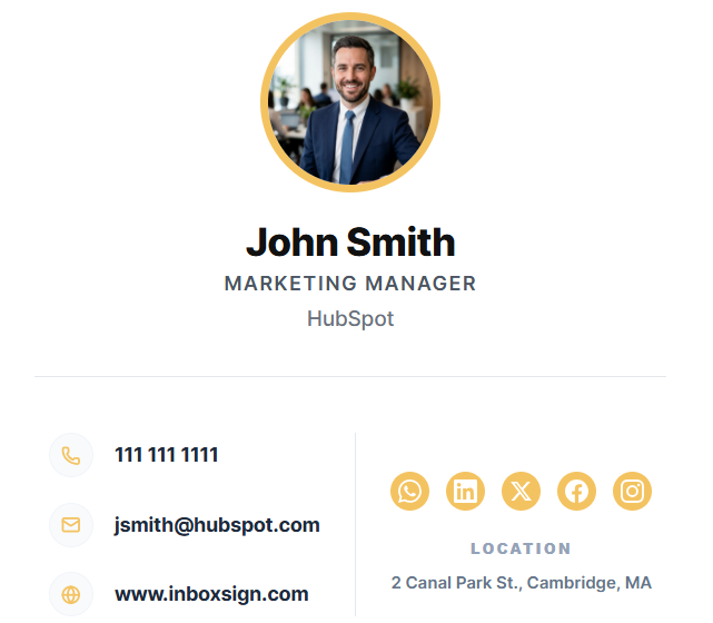 HubSpot Clean email signature template for Gmail and Outlook