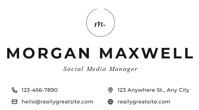 Minimalist Monogram email signature template for Gmail and Outlook