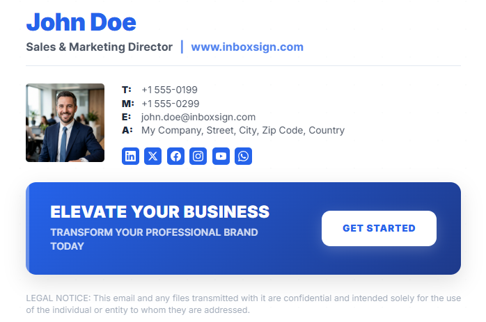 Modern Professional email signature template for Gmail and Outlook