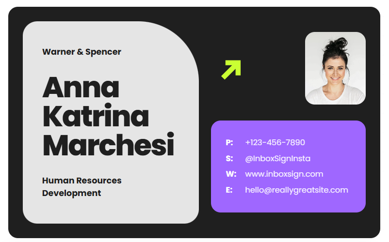 Neo Dark email signature template for Gmail and Outlook