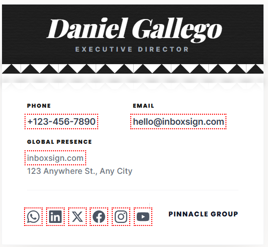 Paper Tear Modern email signature template for Gmail and Outlook